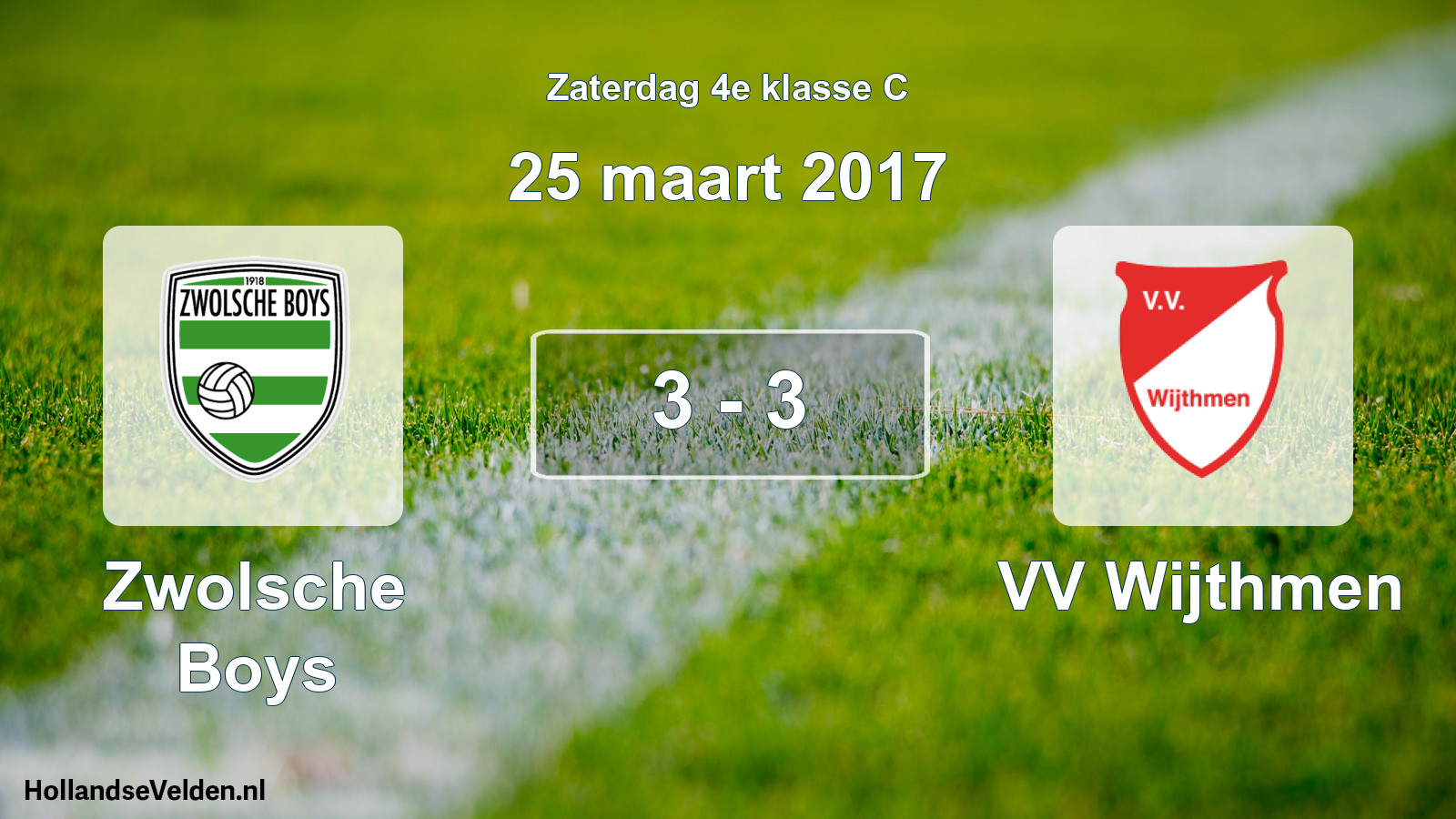Total number of matches played: Zwolsche Boys - VV Wijthmen 3 - 3 (25 March 2017)