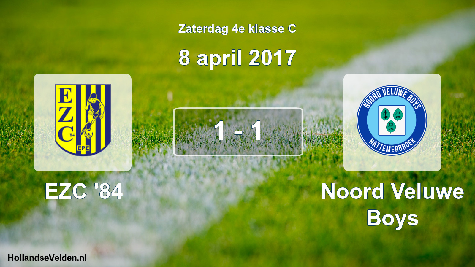 Total number of matches played: EZC '84 - Noord Veluwe Boys 1 - 1 (8 April 2017)