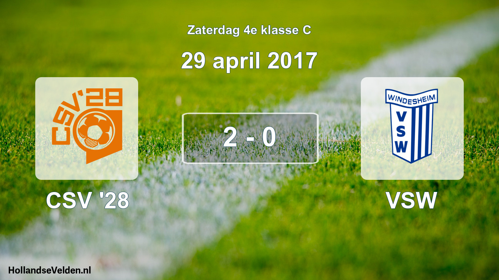 Total number of matches played: CSV '28 - VSW 2 - 0 (29 April 2017)