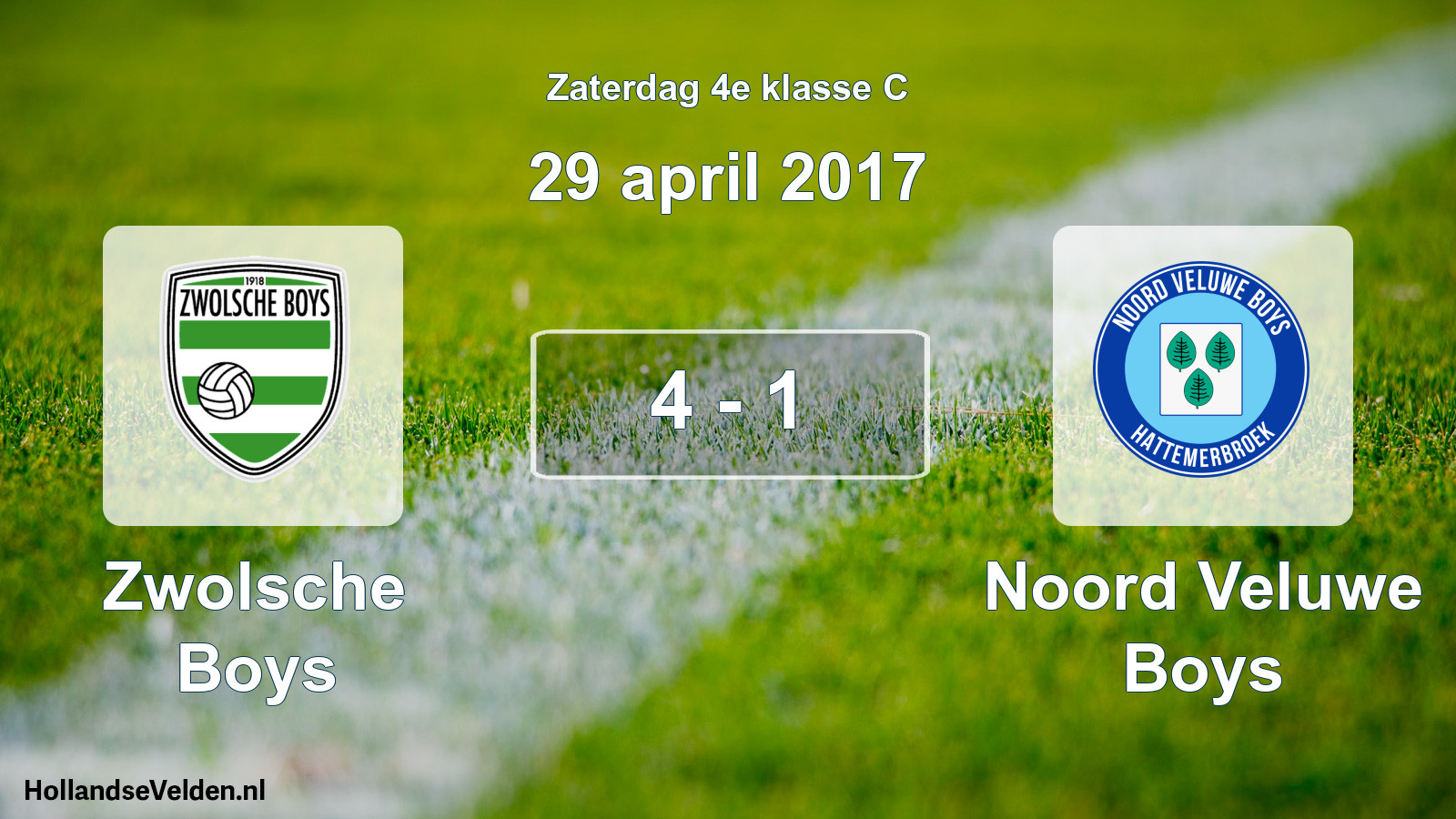 Total number of matches played: Zwolsche Boys - Noord Veluwe Boys 4 - 1 (29 April 2017)