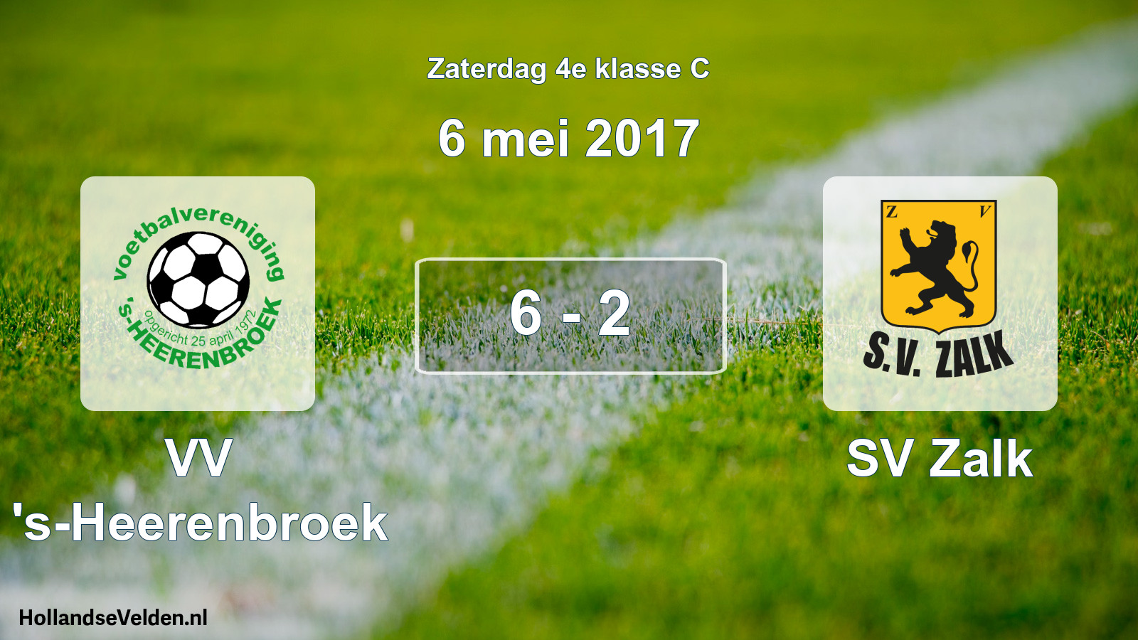 Total number of matches played: VV 's-Heerenbroek - SV Zalk 6 - 2 (6 May 2017)