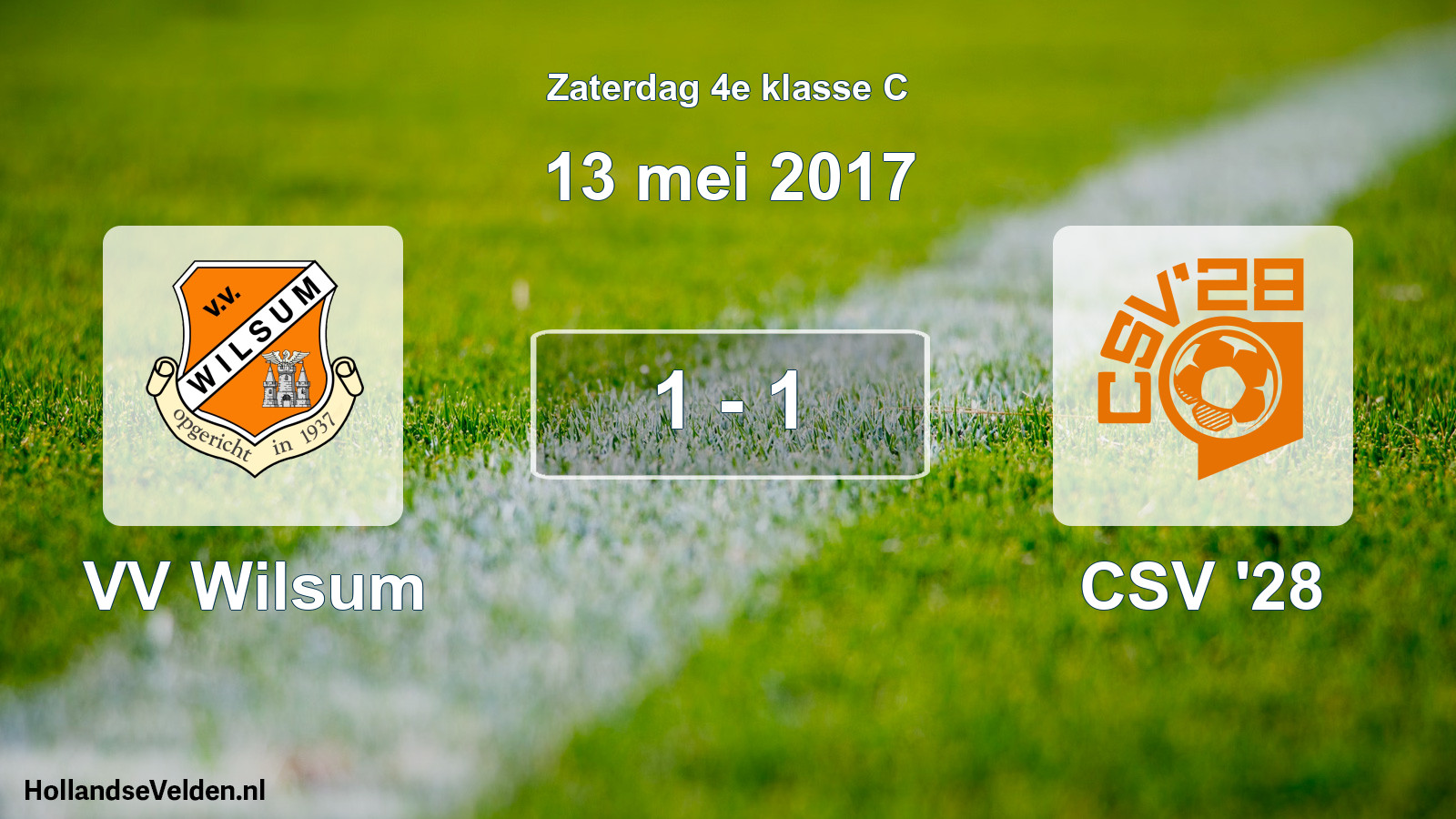 Total number of matches played: VV Wilsum - CSV '28 1 - 1 (13 May 2017)