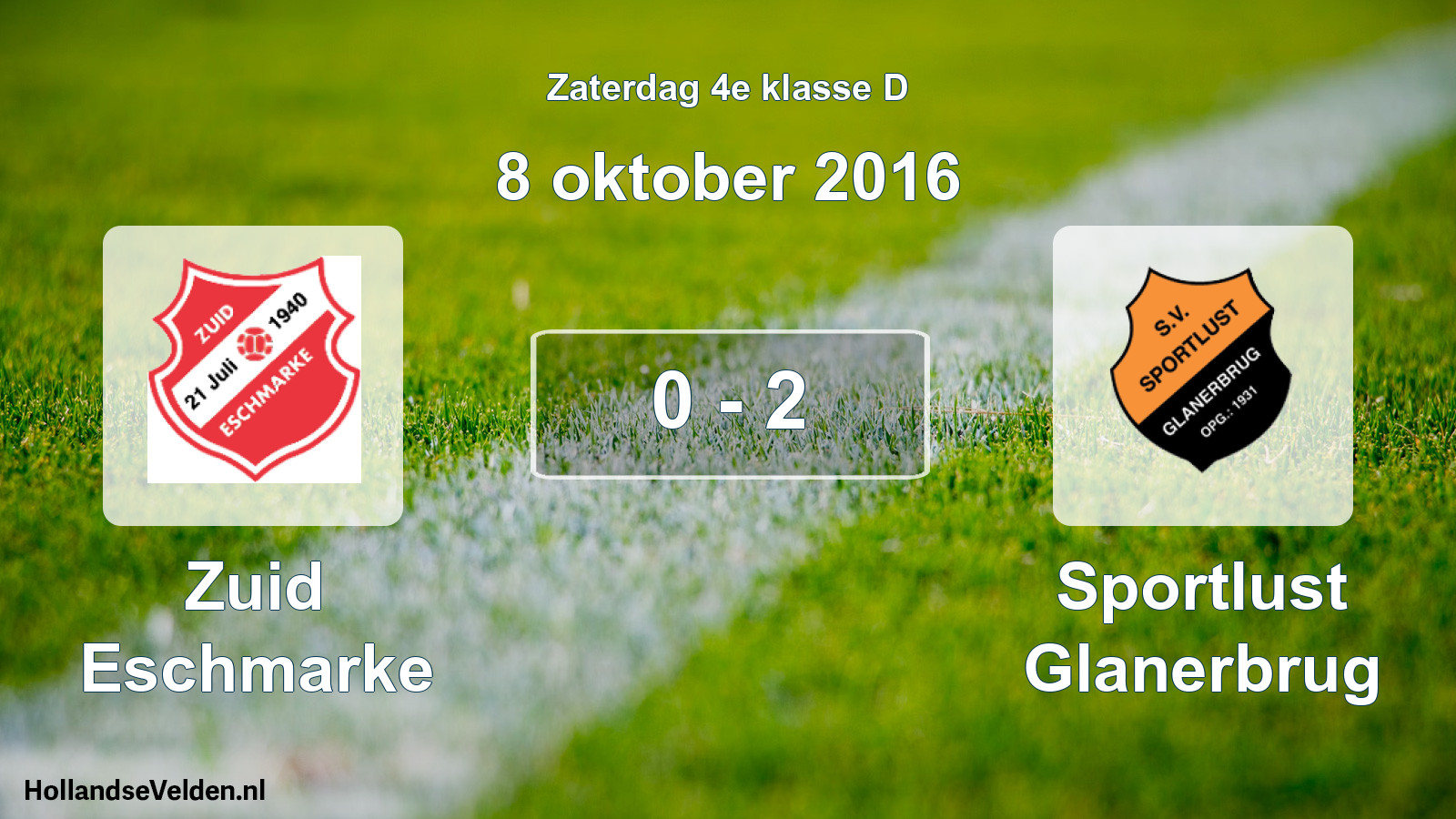 Total number of matches played: Zuid Eschmarke - Sportlust Glanerbrug 0 - 2 (8 October 2016)