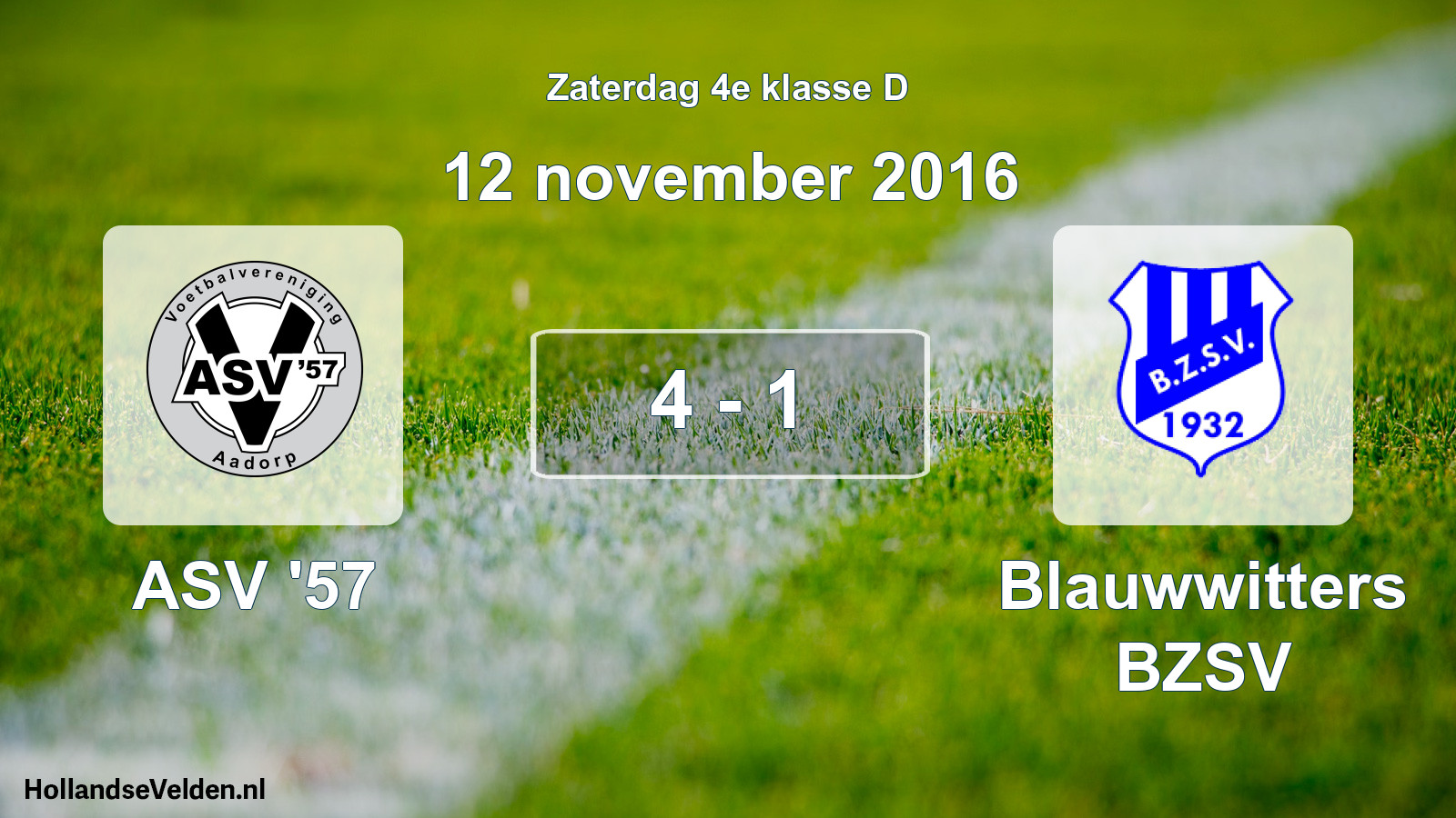 Total number of matches played: ASV '57 - Blauwwitters BZSV 4 - 1 (12 November 2016)