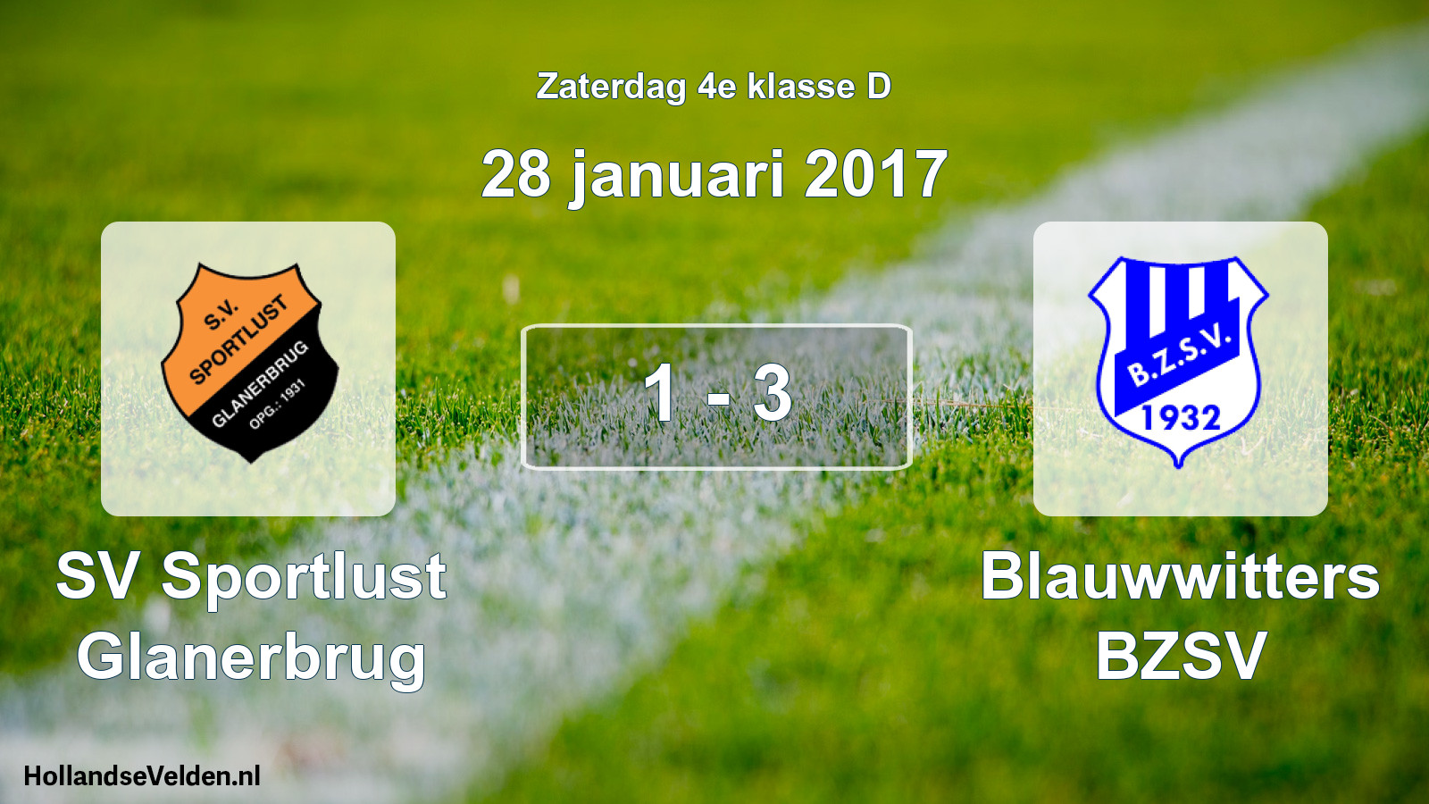 Total number of matches played: SV Sportlust Glanerbrug - Blauwwitters BZSV 1 - 3 (28 January 2017)