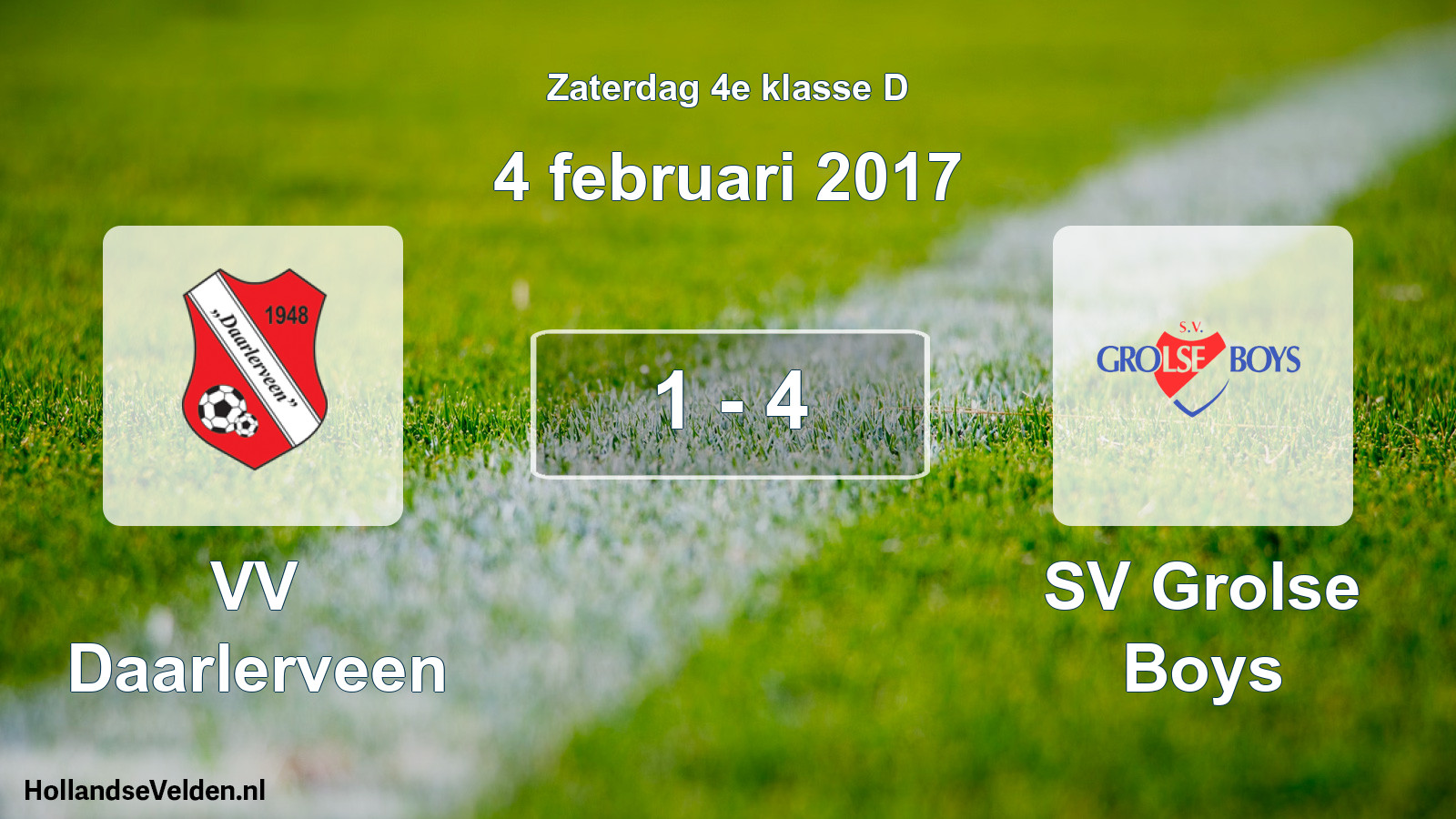 Total number of matches played: VV Daarlerveen - SV Grolse Boys 1 - 4 (4 February 2017)