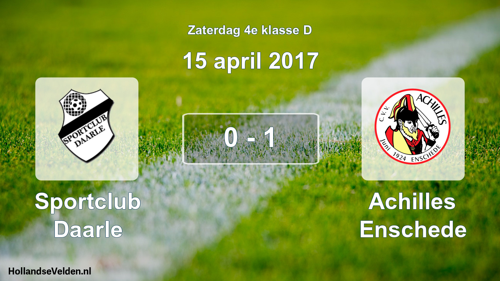 Total number of matches played: Sportclub Daarle - Achilles Enschede 0 - 1 (15 April 2017)