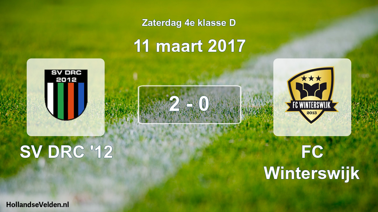 Total number of matches played: SV DRC '12 - FC Winterswijk 2 - 0 (11 March 2017)