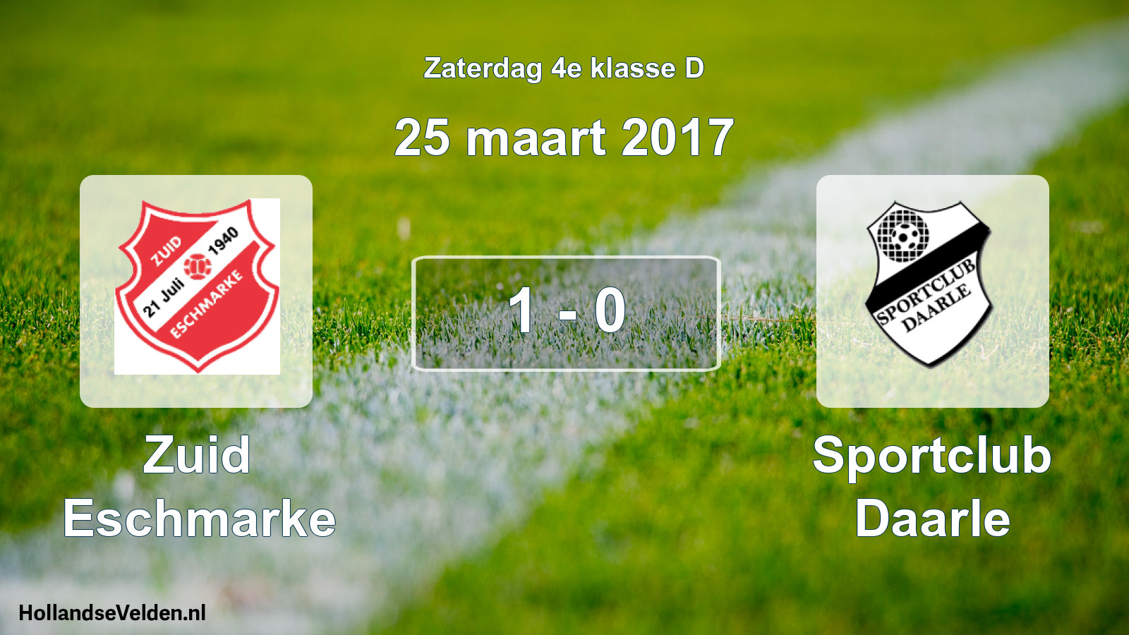 Total number of matches played: Zuid Eschmarke - Sportclub Daarle 1 - 0 (25 March 2017)