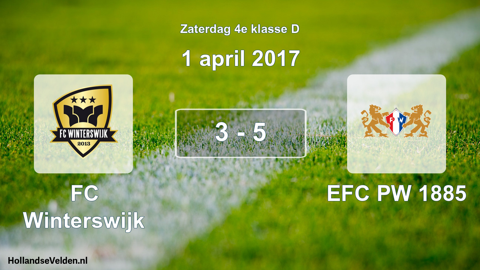 Total number of matches played: FC Winterswijk - PW 1885 3 - 5 (1 April 2017)