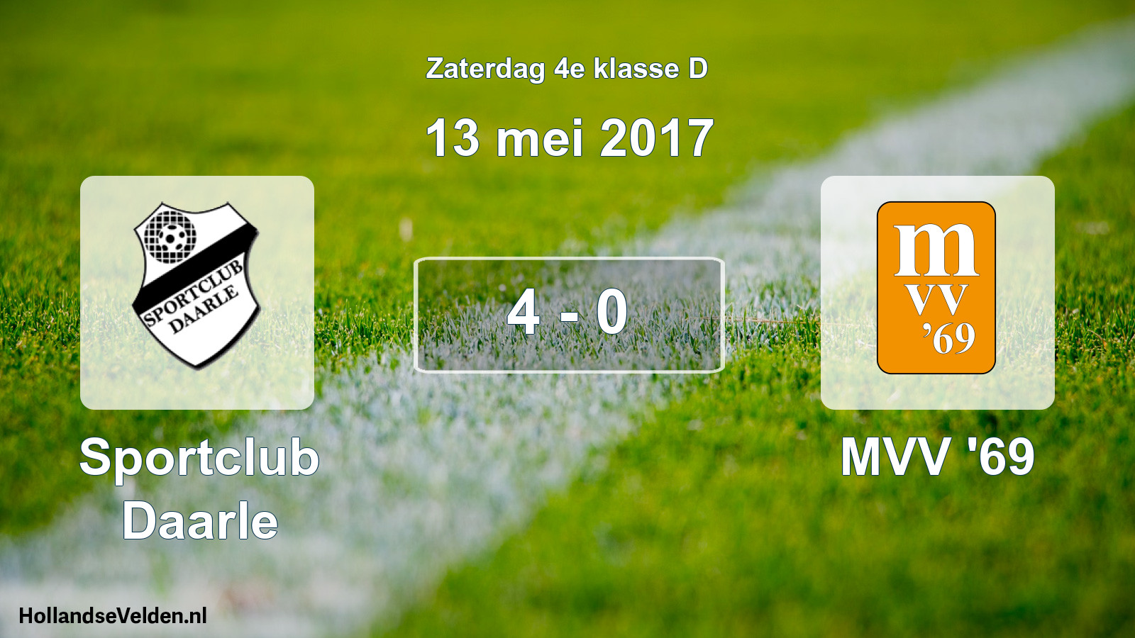 Total number of matches played: Sportclub Daarle - MVV '69 4 - 0 (13 May 2017)
