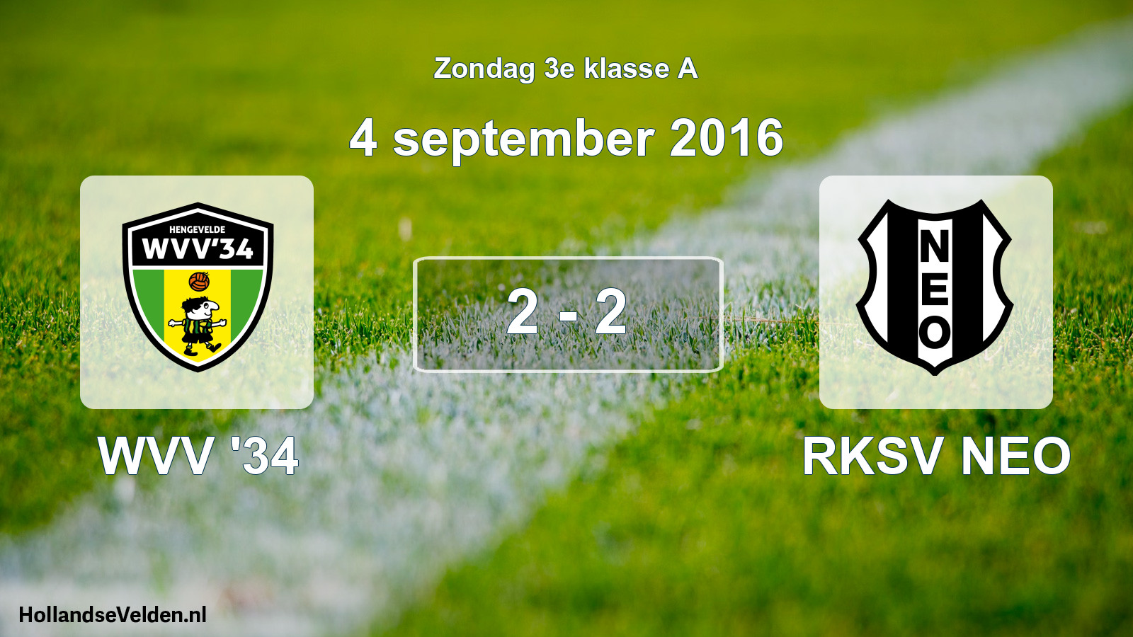 Total number of matches played: WVV '34 - RKSV NEO 2 - 2 (4 September 2016)