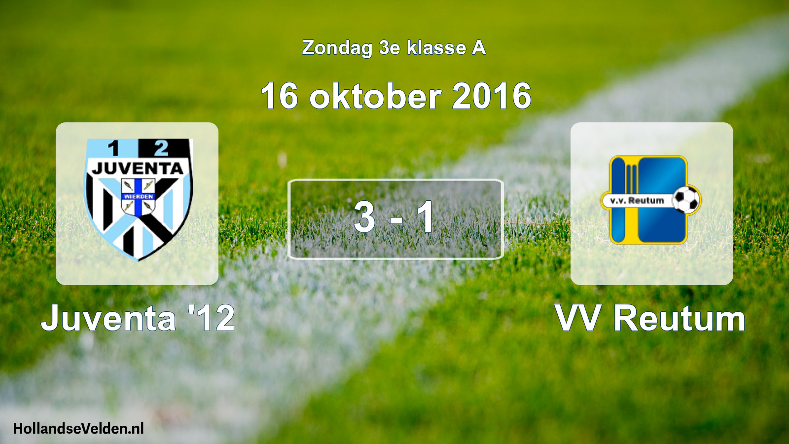 Total number of matches played: Juventa '12 - VV Reutum 3 - 1 (16 October 2016)