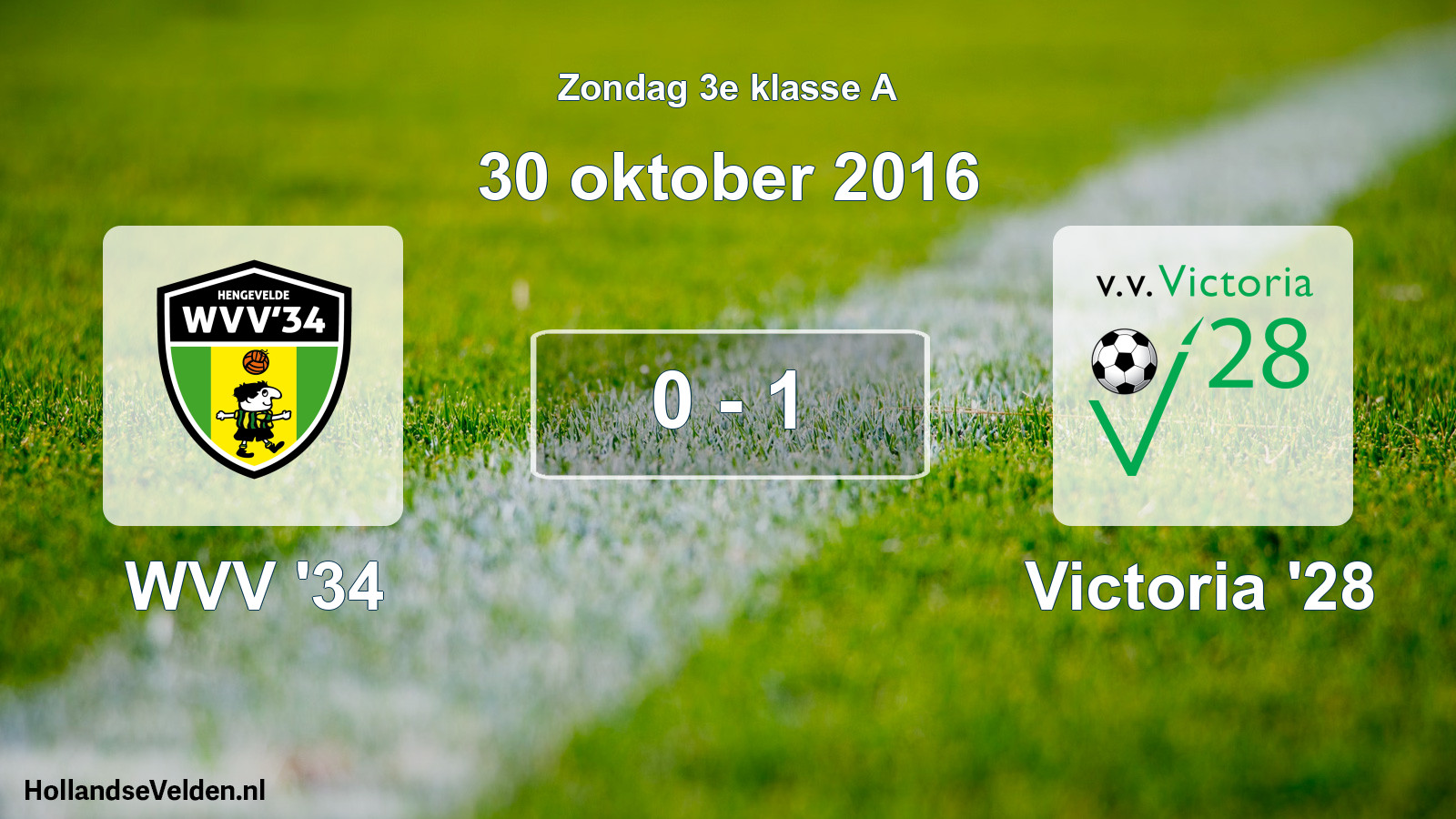 Total number of matches played: WVV '34 - Victoria '28 0 - 1 (30 October 2016)