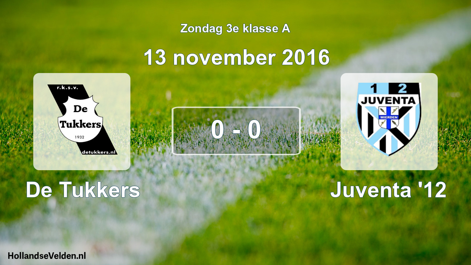 Total number of matches played: De Tukkers - Juventa '12 0 - 0 (13 November 2016)