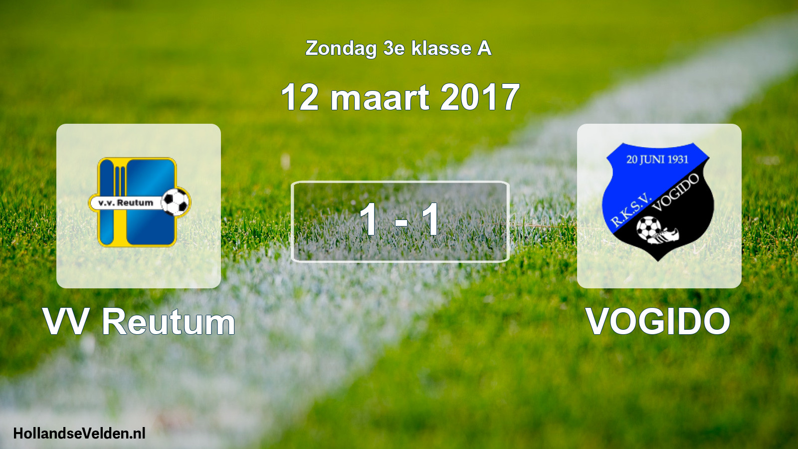 Total number of matches played: VV Reutum - VOGIDO 1 - 1 (12 March 2017)
