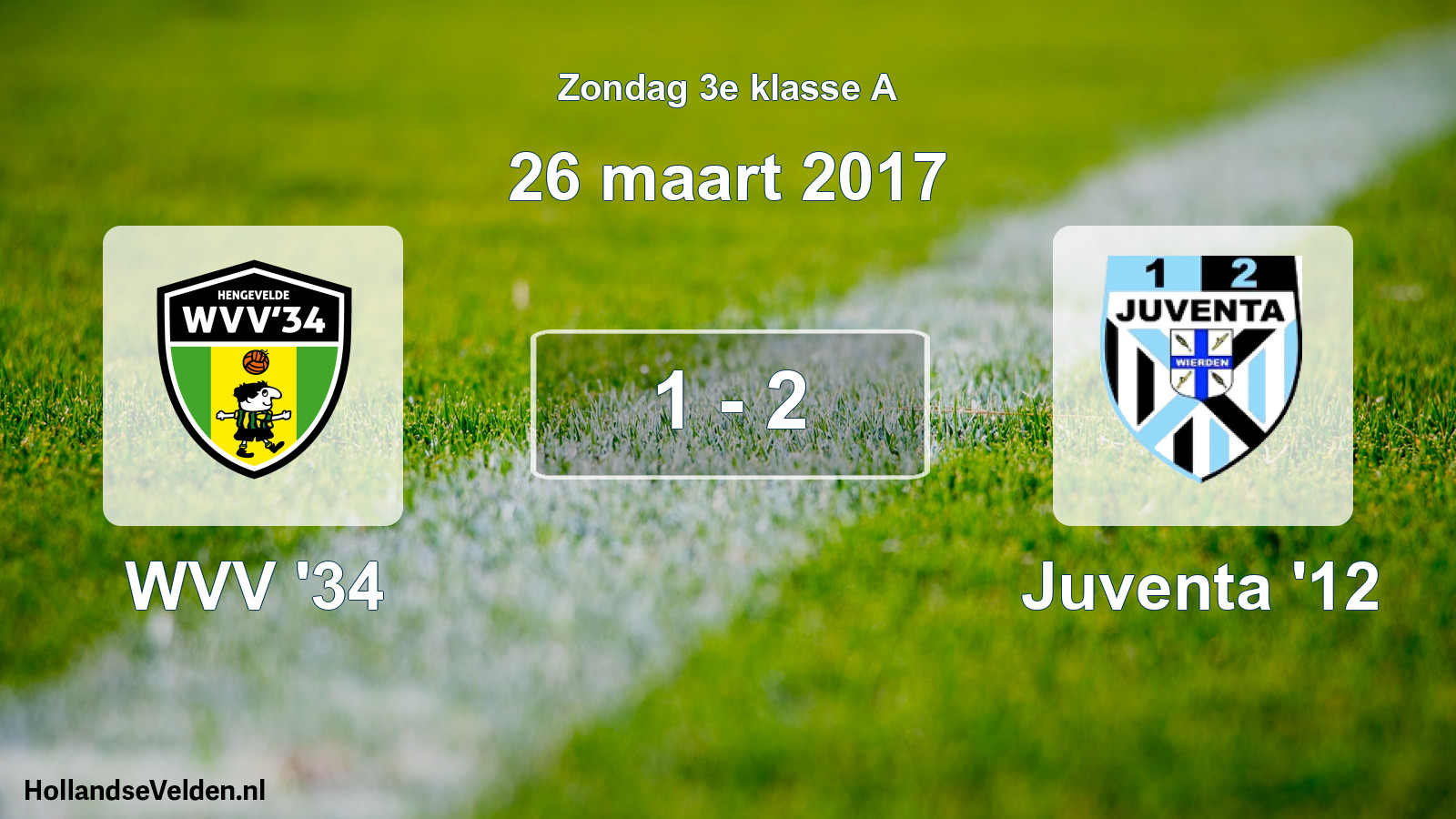 Total number of matches played: WVV '34 - Juventa '12 1 - 2 (26 March 2017)