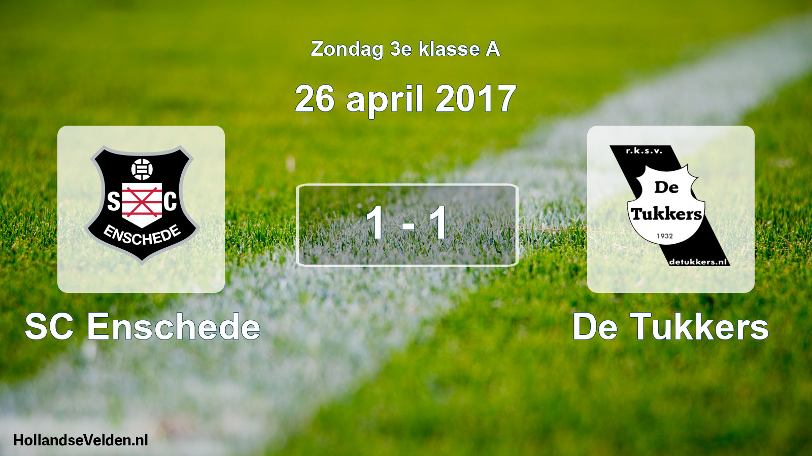 Total number of matches played: SC Enschede - De Tukkers 1 - 1 (26 April 2017)