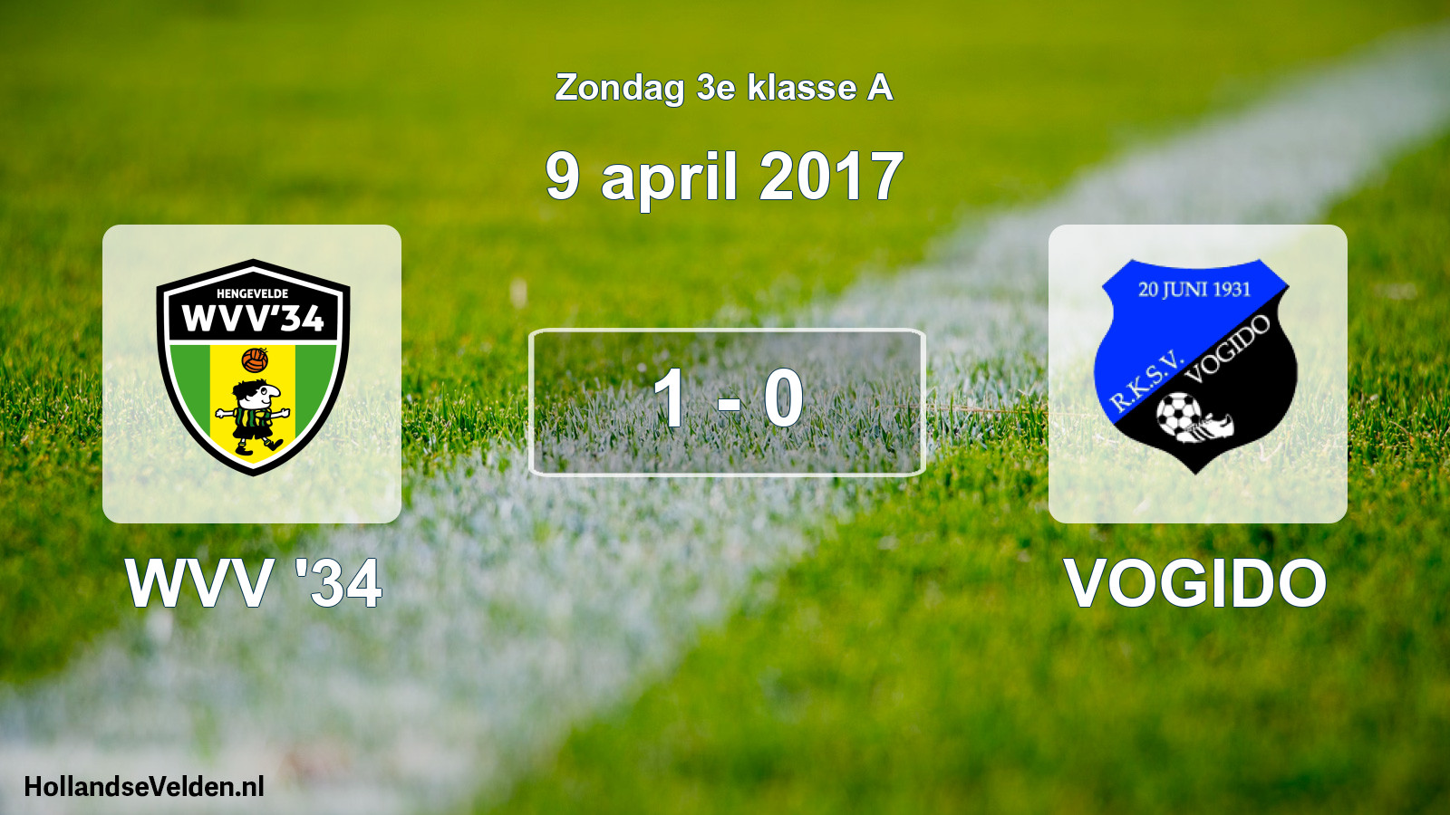 Total number of matches played: WVV '34 - VOGIDO 1 - 0 (9 April 2017)