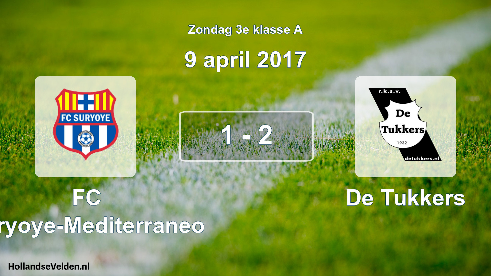 Total number of matches played: FC Suryoye-Mediterraneo - De Tukkers 1 - 2 (9 April 2017)