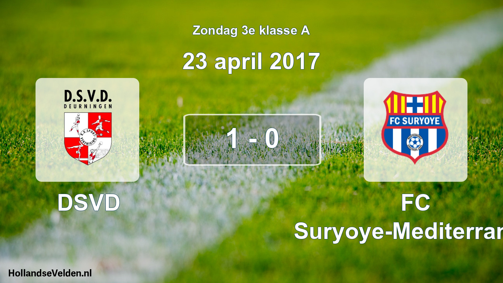 Total number of matches played: DSVD - FC Suryoye-Mediterraneo 1 - 0 (23 April 2017)
