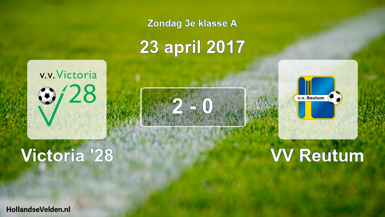 Total number of matches played: Victoria '28 - VV Reutum 2 - 0 (23 April 2017)