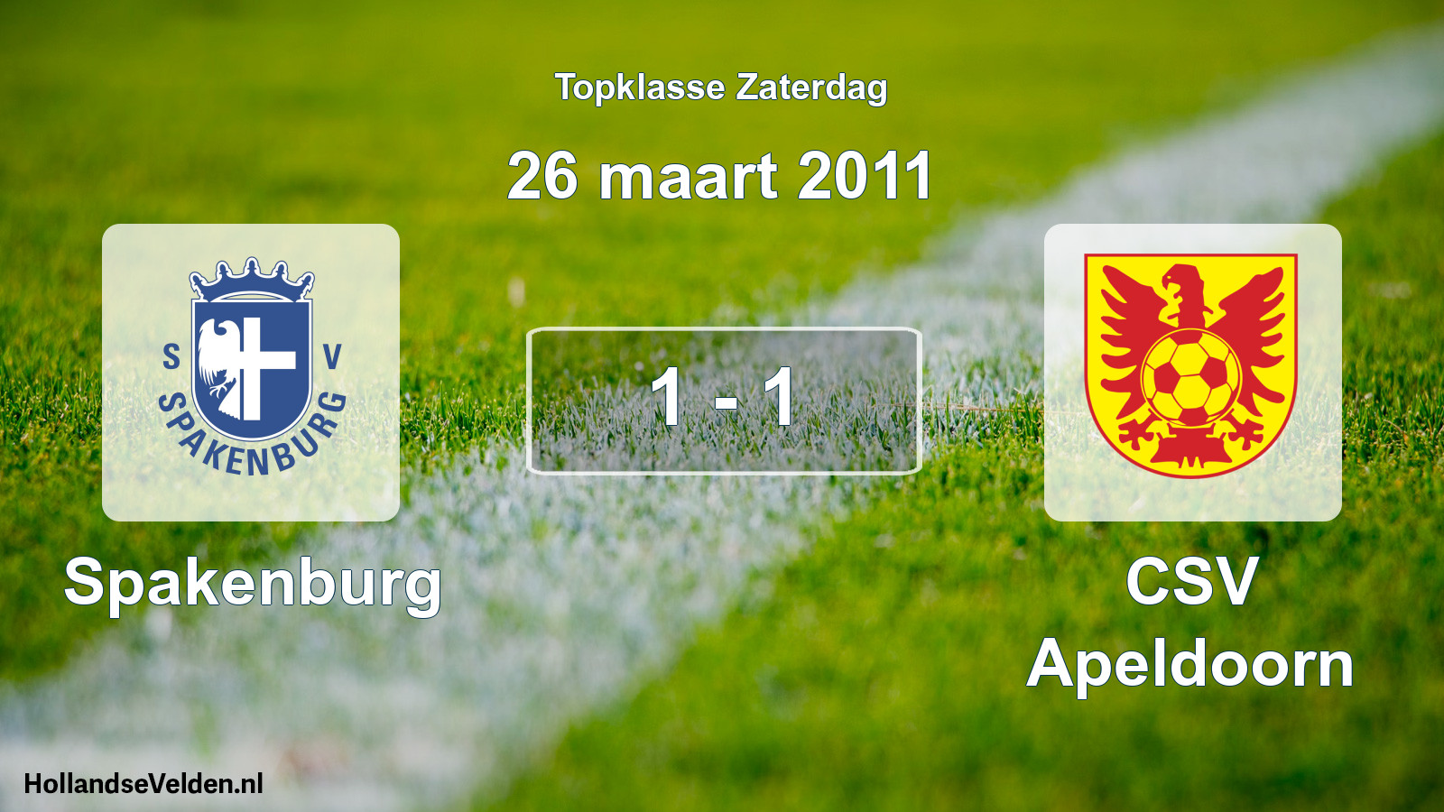 Total number of matches played: Spakenburg - CSV Apeldoorn 1 - 1 (26 March 2011)