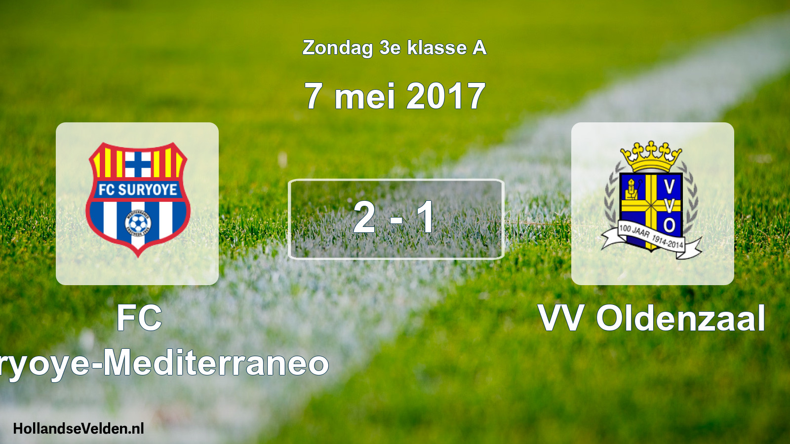 Total number of matches played: FC Suryoye-Mediterraneo - VV Oldenzaal 2 - 1 (7 May 2017)