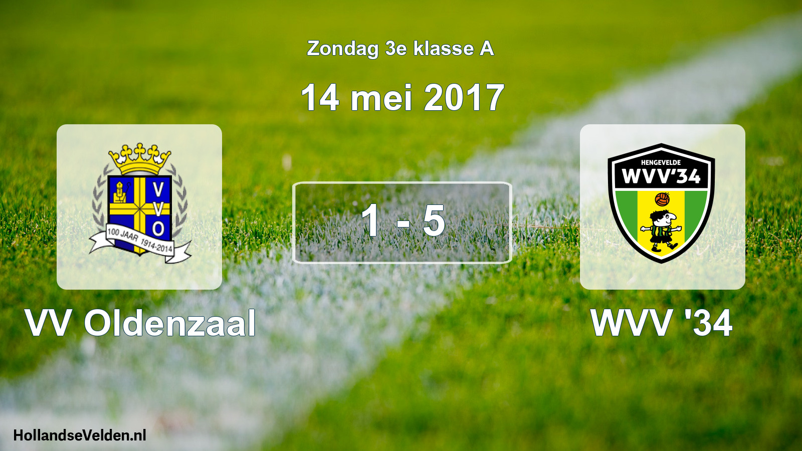 Total number of matches played: VV Oldenzaal - WVV '34 1 - 5 (14 May 2017)