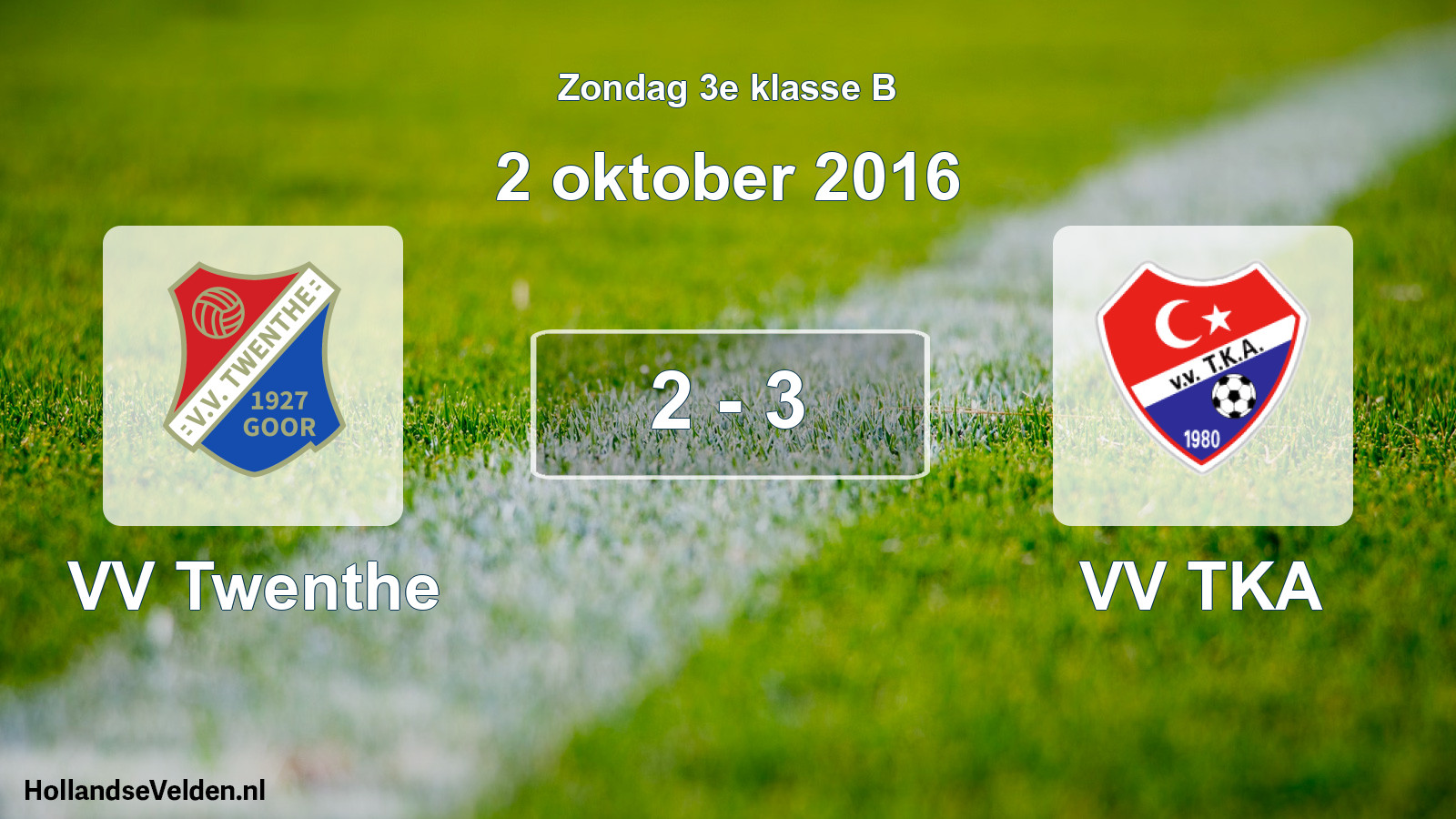 Total number of matches played: VV Twenthe - VV TKA 2 - 3 (2 October 2016)
