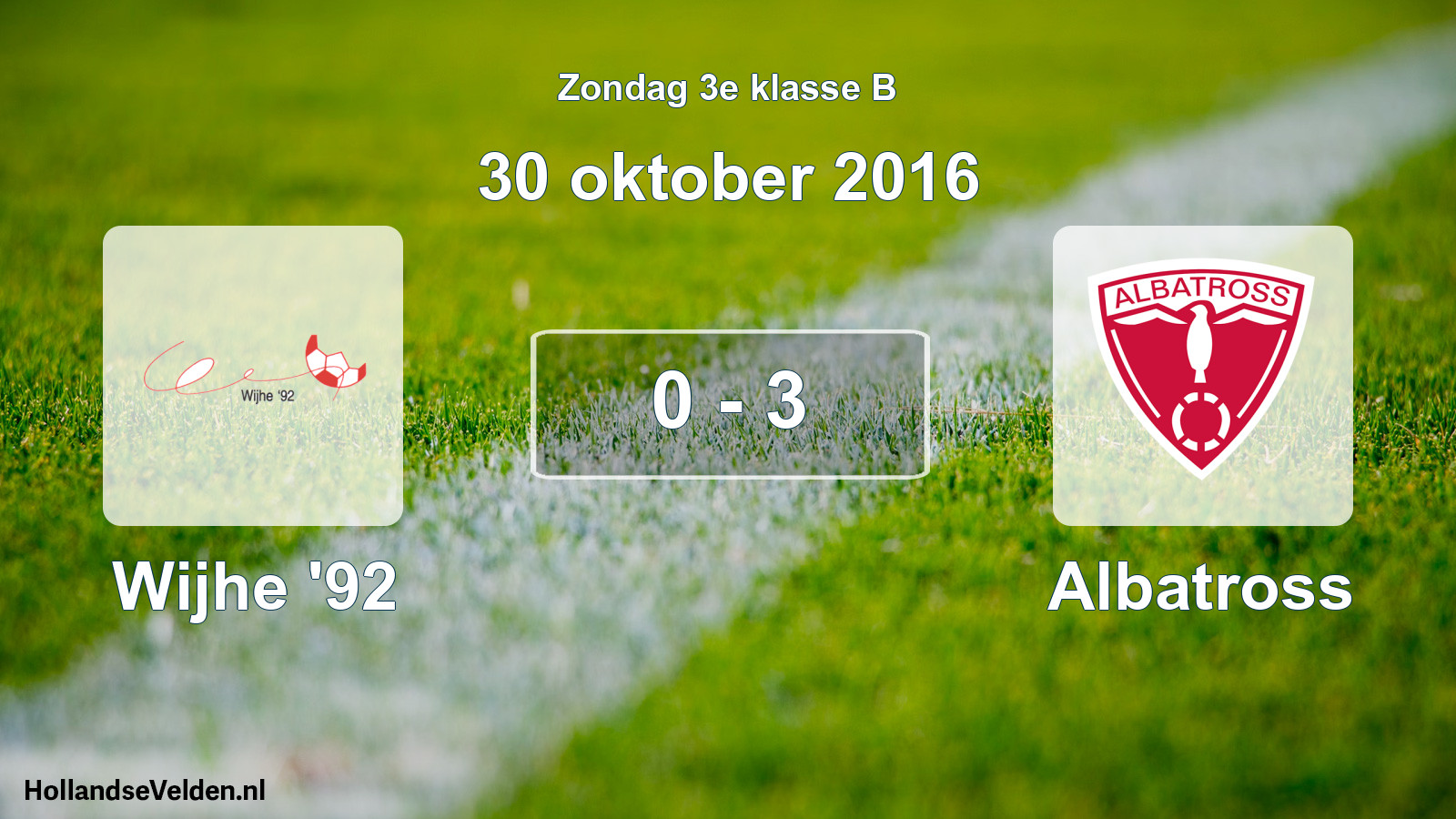 Total number of matches played: Wijhe '92 - Albatross 0 - 3 (30 October 2016)