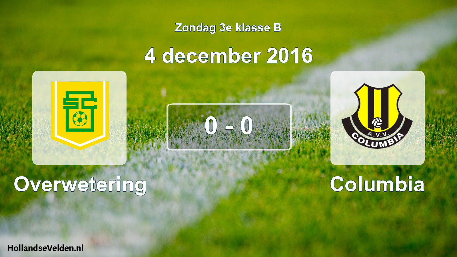 Total number of matches played: Overwetering - Columbia 0 - 0 (4 December 2016)