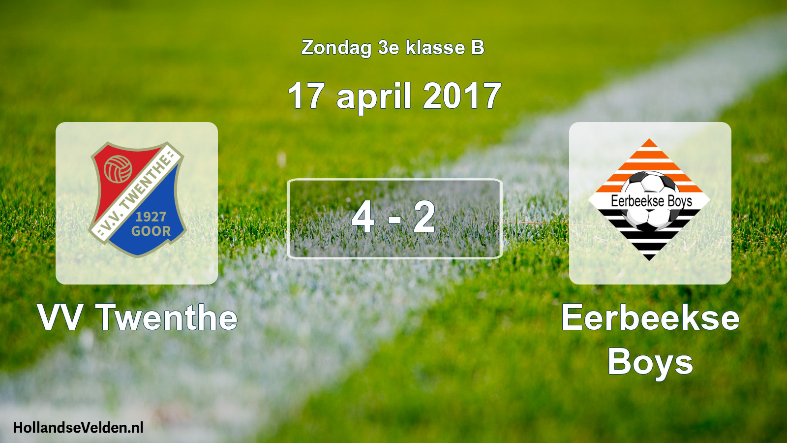 Total number of matches played: VV Twenthe - Eerbeekse Boys 4 - 2 (17 April 2017)
