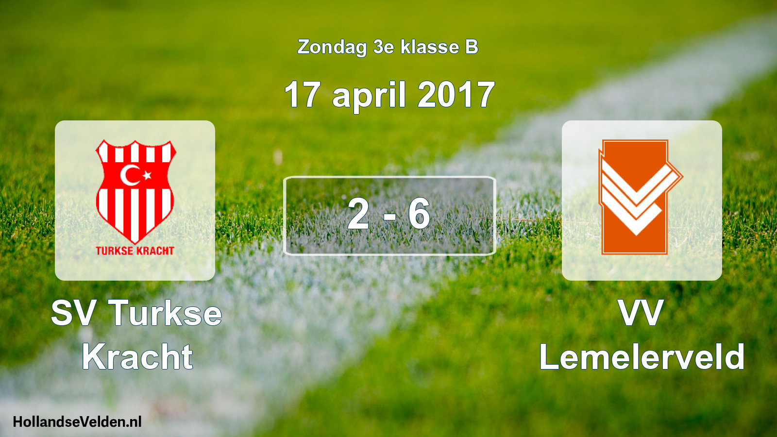 Total number of matches played: SV Turkse Kracht - VV Lemelerveld 2 - 6 (17 April 2017)