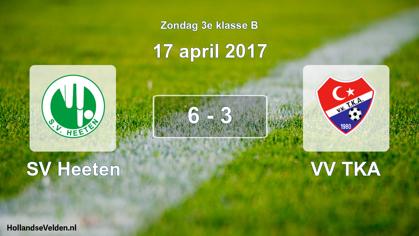 Total number of matches played: SV Heeten - VV TKA 6 - 3 (17 April 2017)
