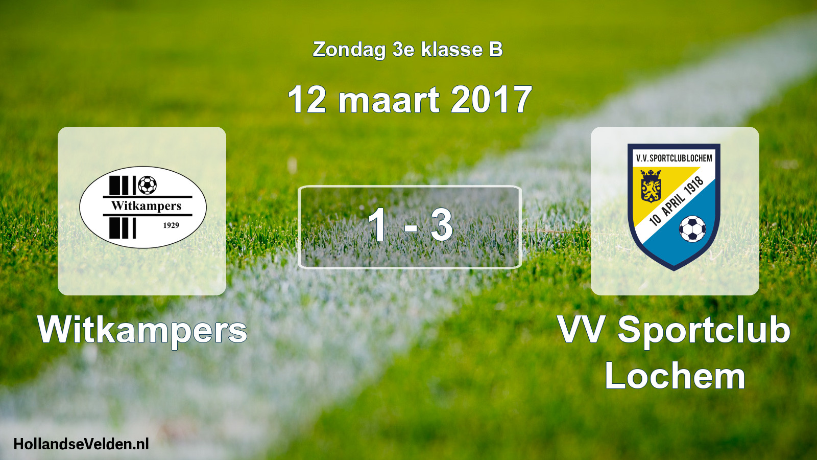 Total number of matches played: Witkampers - VV Sportclub Lochem 1 - 3 (12 March 2017)
