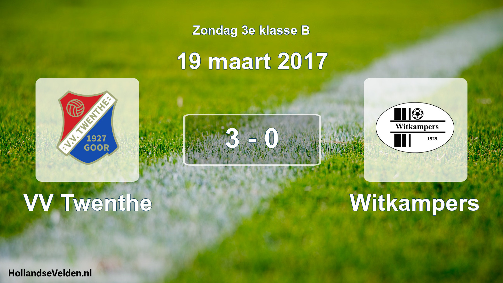 Total number of matches played: VV Twenthe - Witkampers 3 - 0 (19 March 2017)