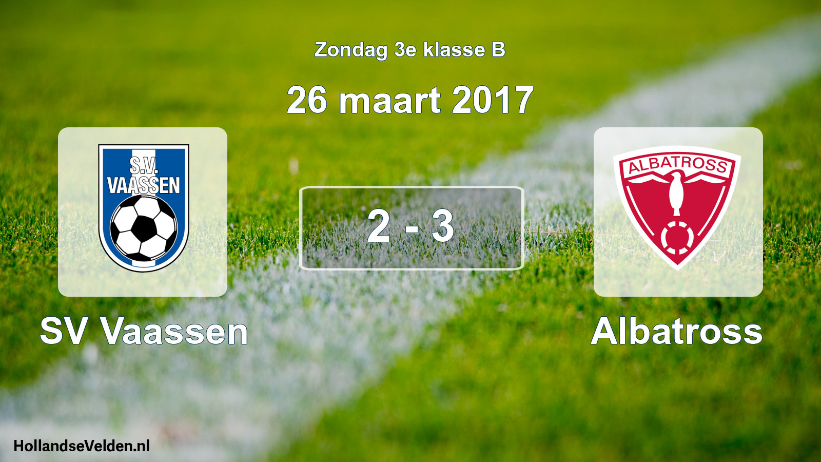 Total number of matches played: SV Vaassen - Albatross 2 - 3 (26 March 2017)