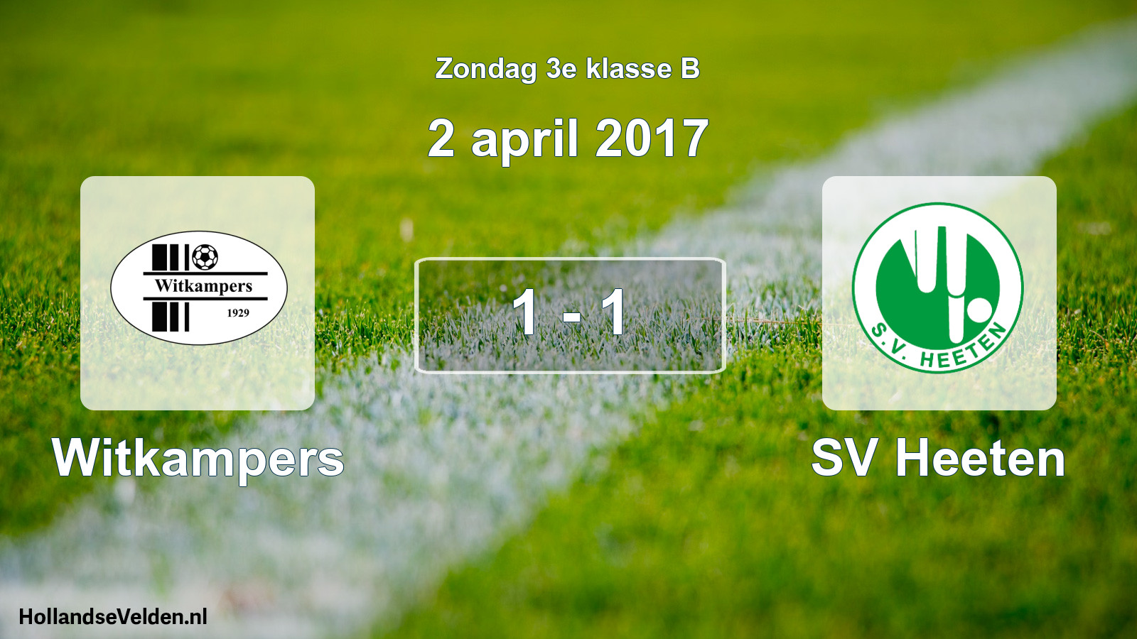 Total number of matches played: Witkampers - SV Heeten 1 - 1 (2 April 2017)