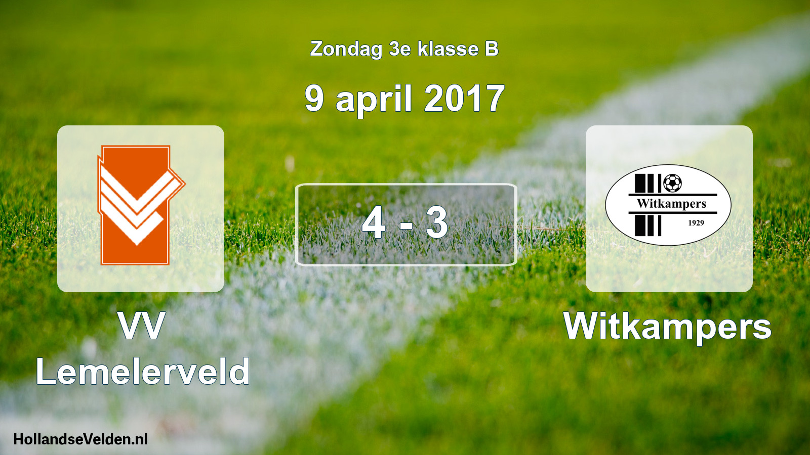 Total number of matches played: VV Lemelerveld - Witkampers 4 - 3 (9 April 2017)