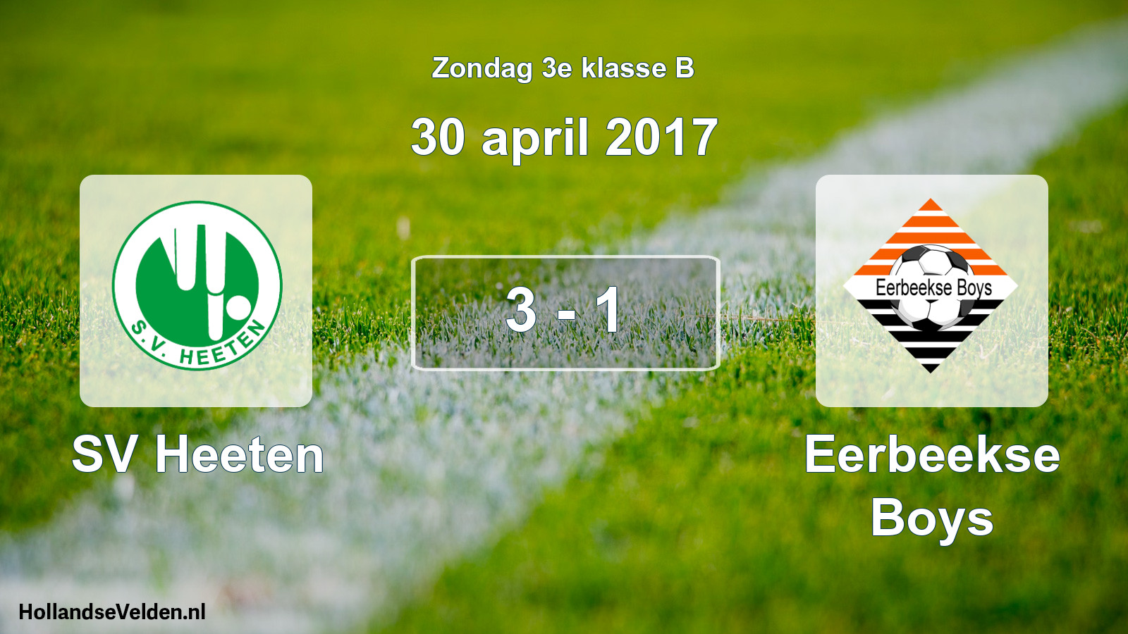 Total number of matches played: SV Heeten - Eerbeekse Boys 3 - 1 (30 April 2017)
