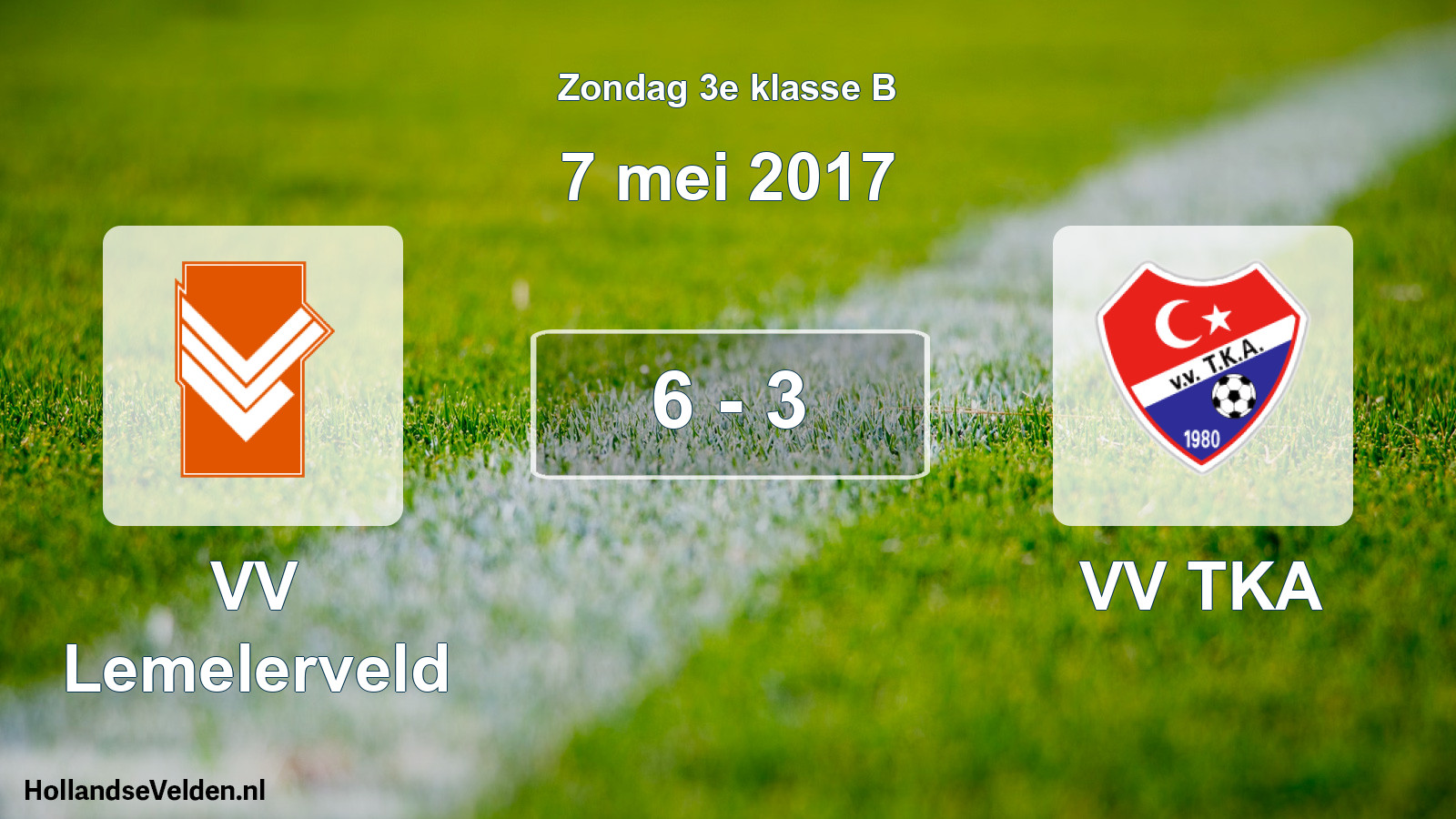 Total number of matches played: VV Lemelerveld - VV TKA 6 - 3 (7 May 2017)
