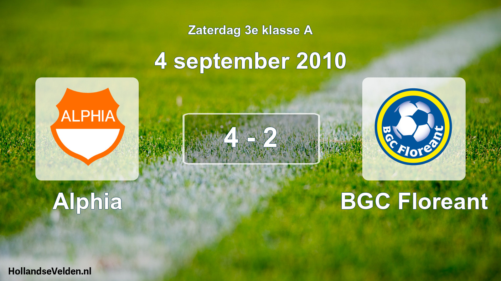 Total number of matches played: Alphia - BGC Floreant 4 - 2 (4 September 2010)