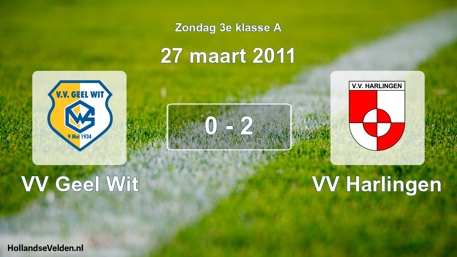 Total number of matches played: VV Geel Wit - VV Harlingen 0 - 2 (27 March 2011)