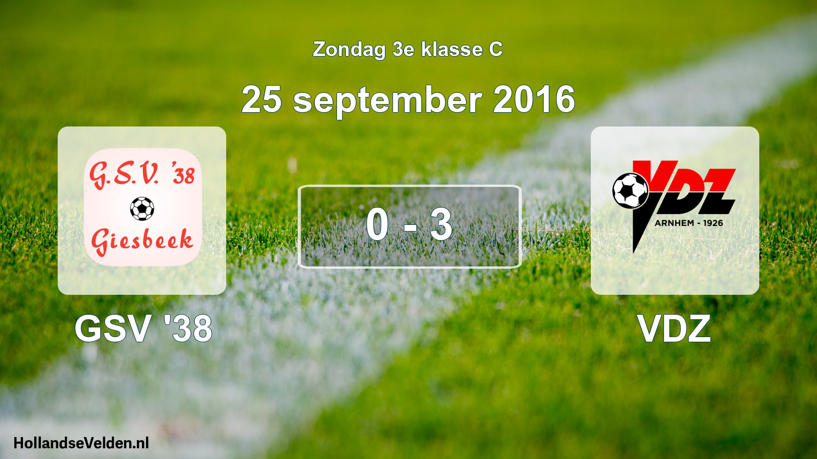 Total number of matches played: GSV '38 - VDZ 0 - 3 (25 September 2016)