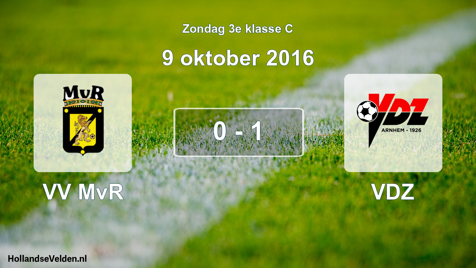 Total number of matches played: VV MvR - VDZ 0 - 1 (9 October 2016)