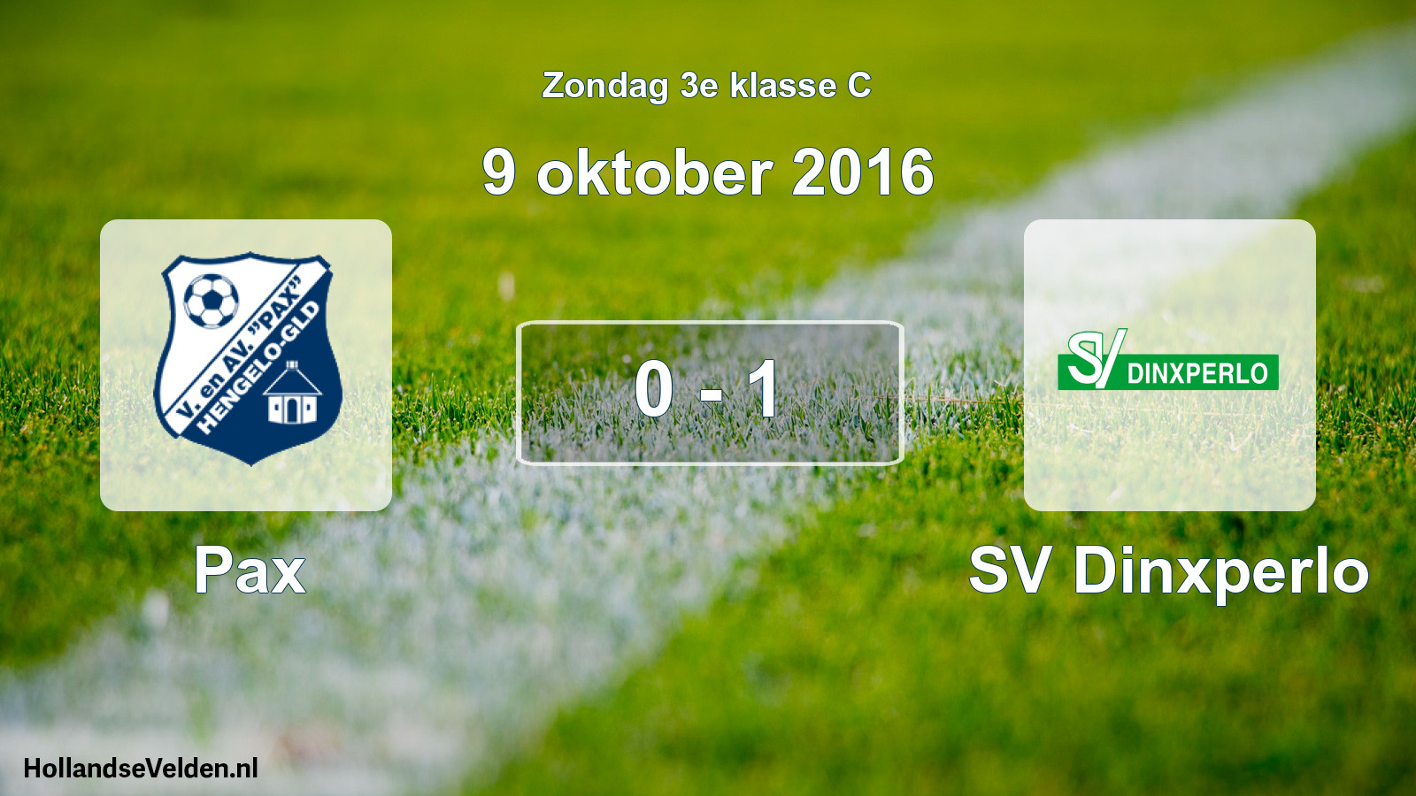Total number of matches played: Pax - SV Dinxperlo 0 - 1 (9 October 2016)