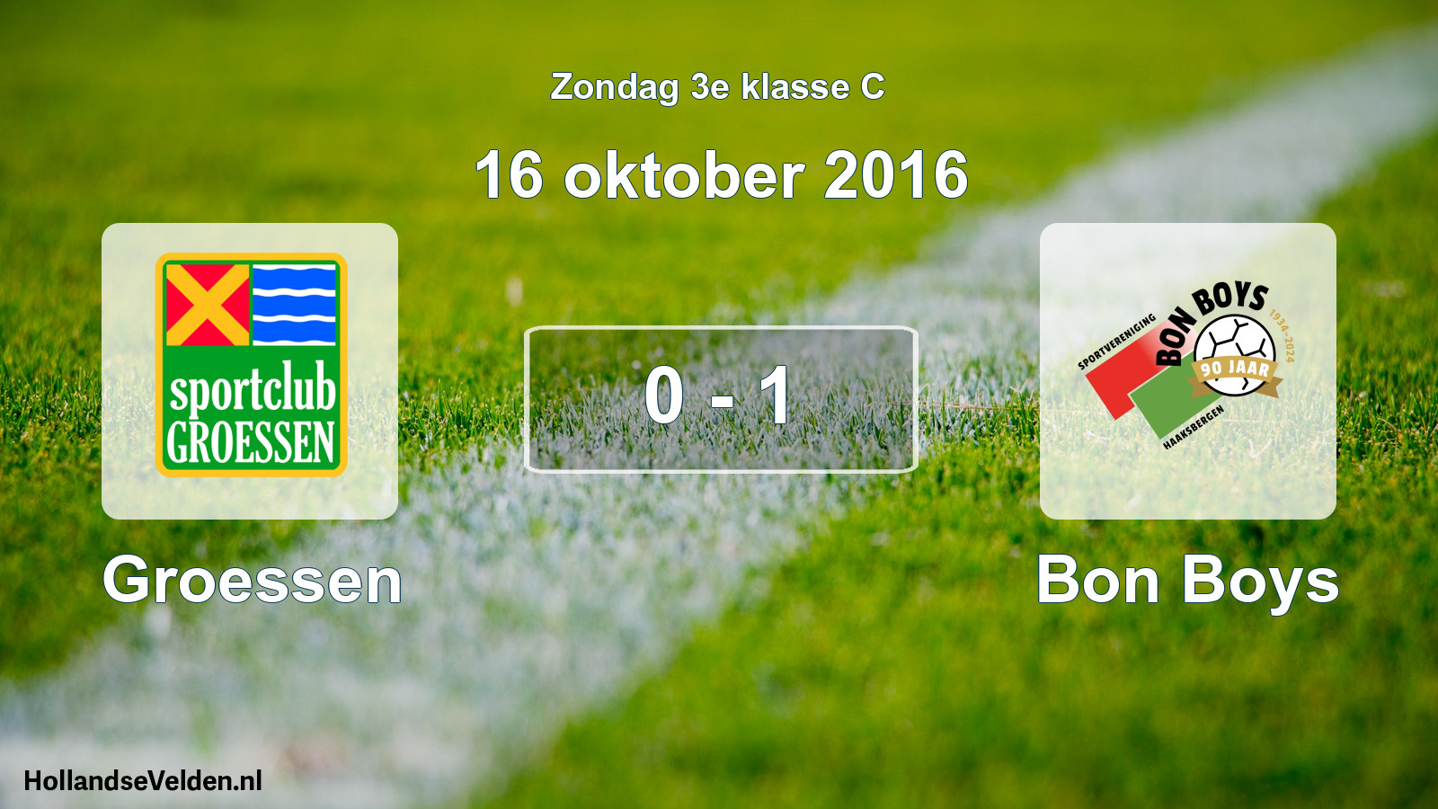 Total number of matches played: Groessen - Bon Boys 0 - 1 (16 October 2016)
