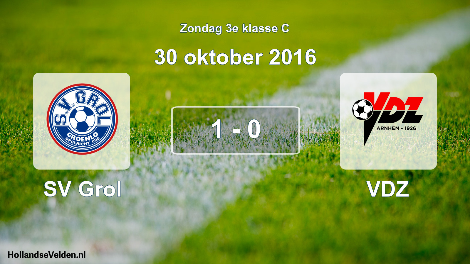 Total number of matches played: SV Grol - VDZ 1 - 0 (30 October 2016)