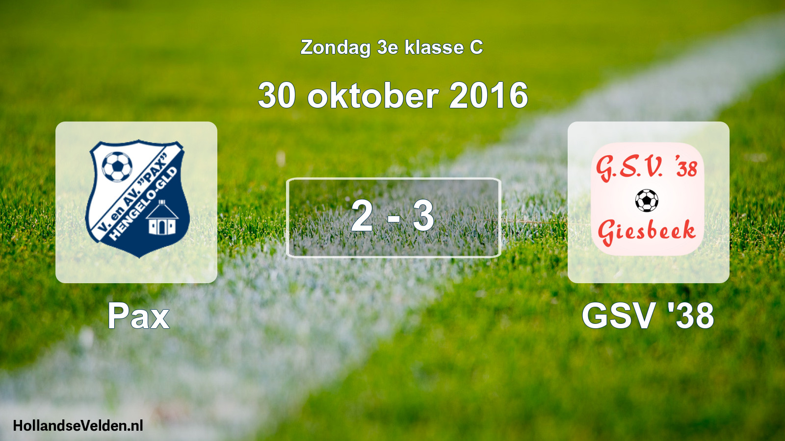 Total number of matches played: Pax - GSV '38 2 - 3 (30 October 2016)